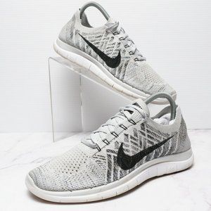 Nike Free 4.0 Flyknit Womens 10 Gray Black Running Shoes 717076-005